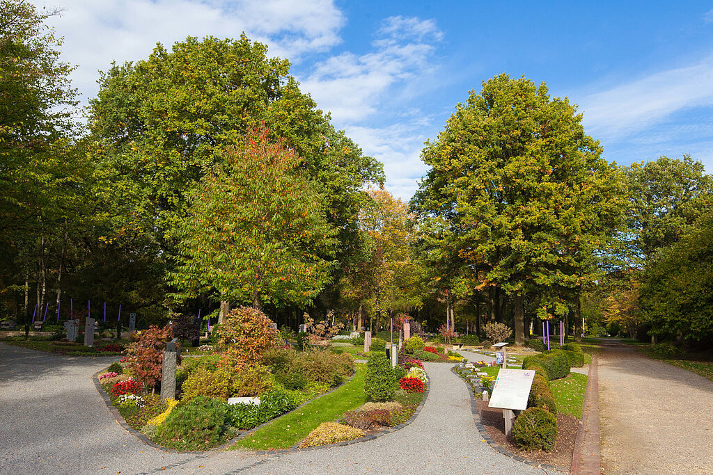 Der Memoriam Garten auf dem Mönchengladbacher Hauptfriedhof.