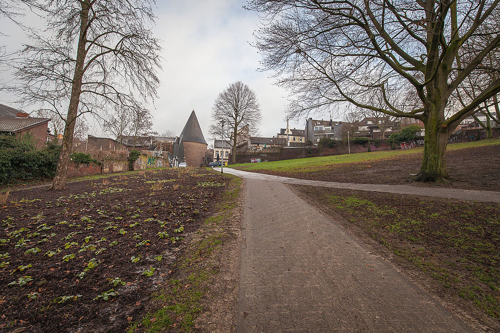 Der Sonnenberg in der Nähe der Altstadt von Mönchengladbach im Januar 2021
